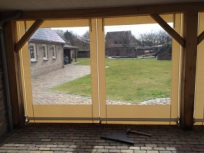 Terrasoverkapping van binnenuit 